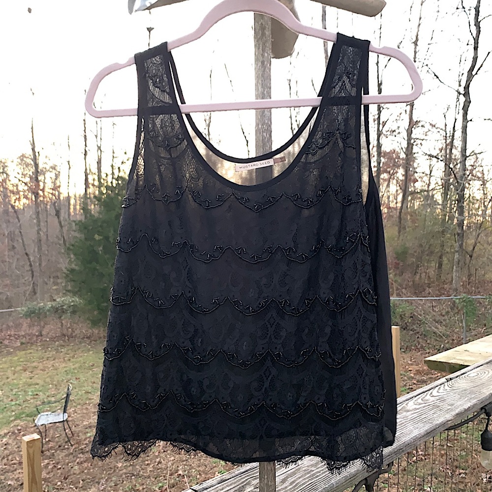 Bead, Lace -n- Fringe Dressy Tank